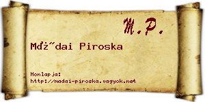 Mádai Piroska névjegykártya